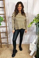 Hilda Stripe Jumper Camel Camel - Hilda Stripe Jumper Camel