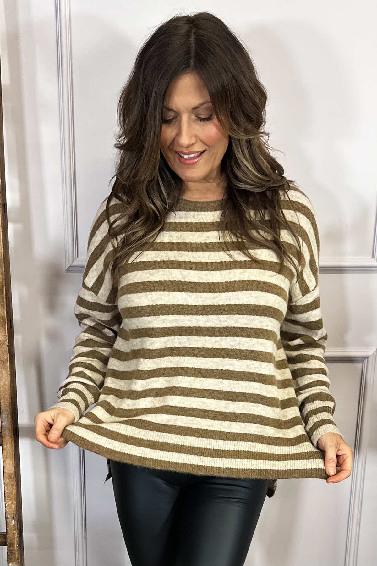 Hilda Stripe Jumper Camel