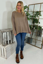 Galina Button Top Mocha Mocha - Galina Button Top Mocha