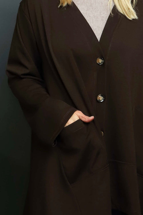 Ernestina Button Jacket Cocoa - Image 3