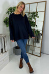 Galina Button Top Navy