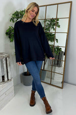 Galina Button Top Navy Navy - Galina Button Top Navy