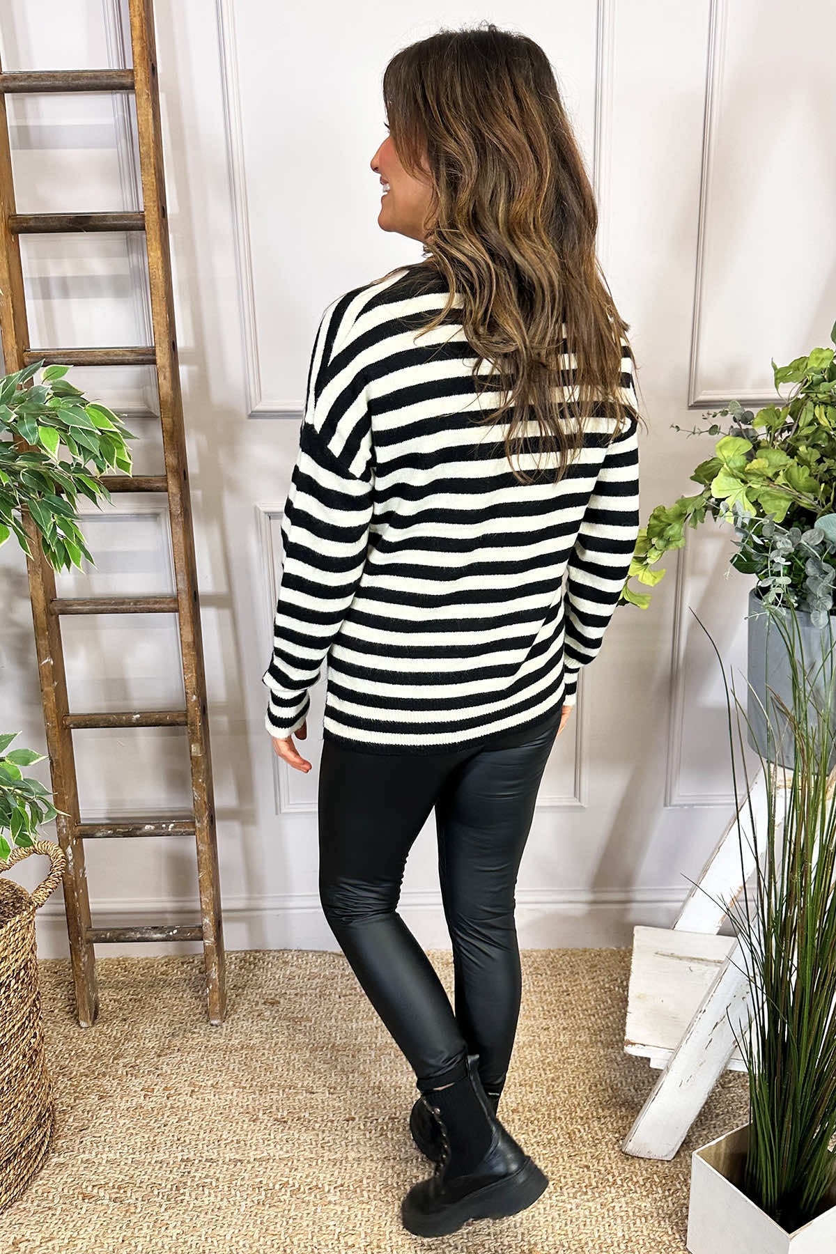 Hilda Stripe Jumper Black