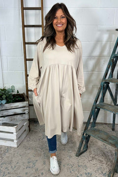 Eliza Cotton Dress Stone