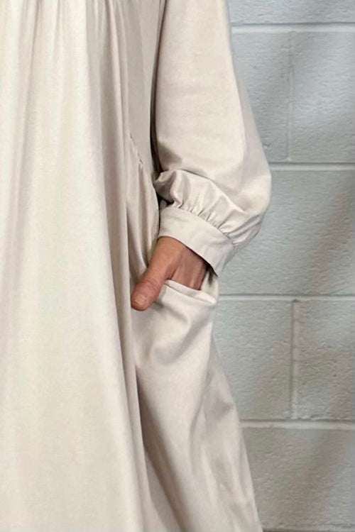 Eliza Cotton Dress Stone - Image 3
