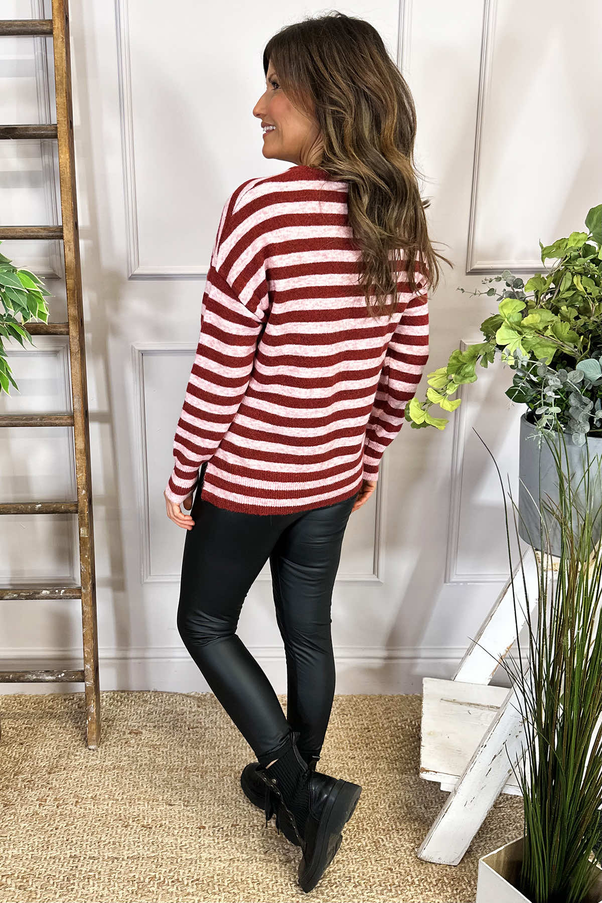 Hilda Stripe Jumper Red