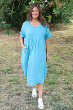 Fenella Linen Dress Blue Blue - Fenella Linen Dress Blue