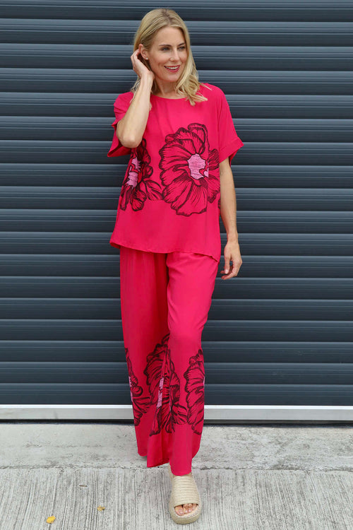 Agnetha Flower Top Hot Pink - Image 2