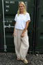 Clarisse Button Pocket Linen Trousers Stone