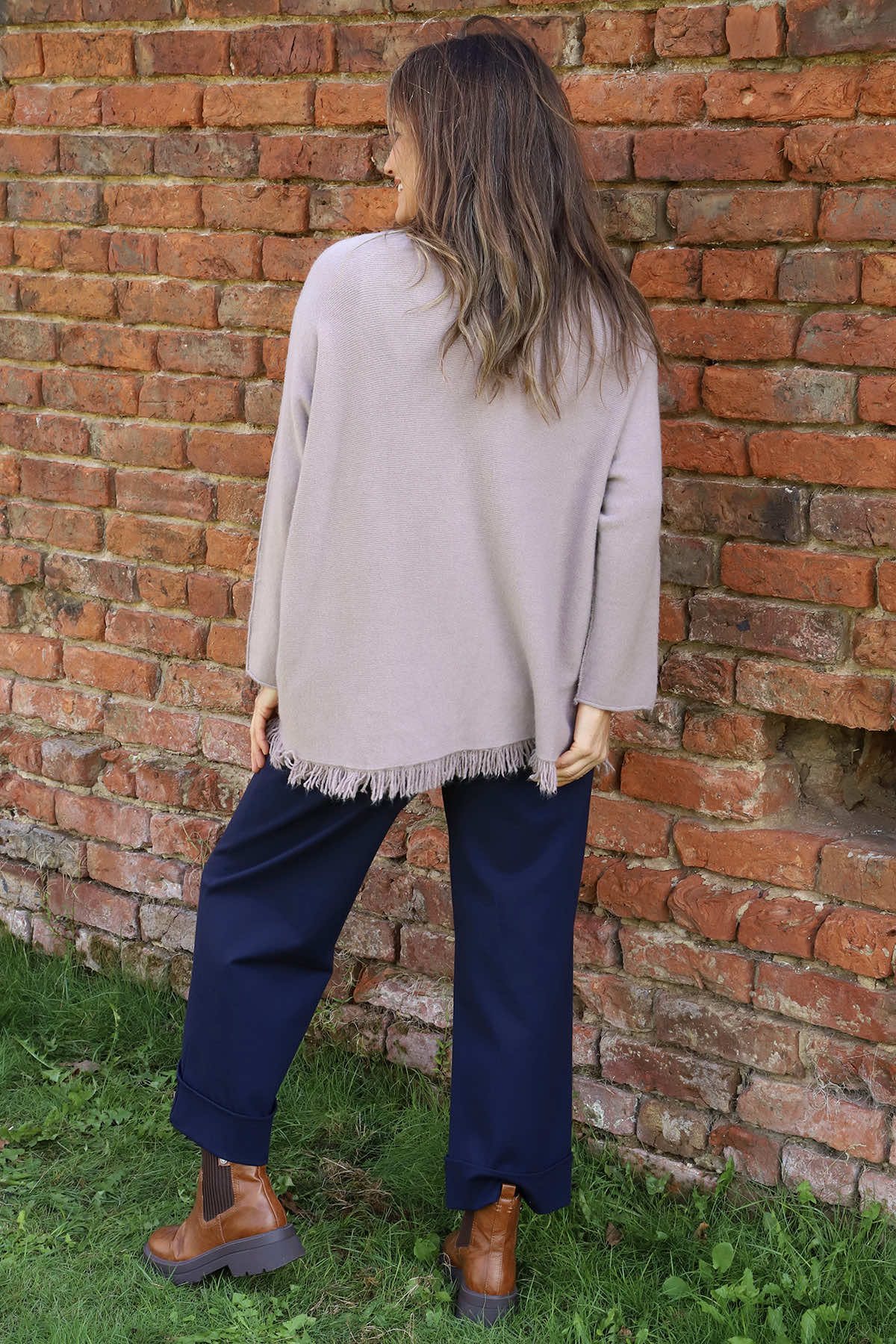Sally Fringe Hem Jumper Mocha