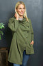 Damaris Asymmetric Button Cotton Top Khaki