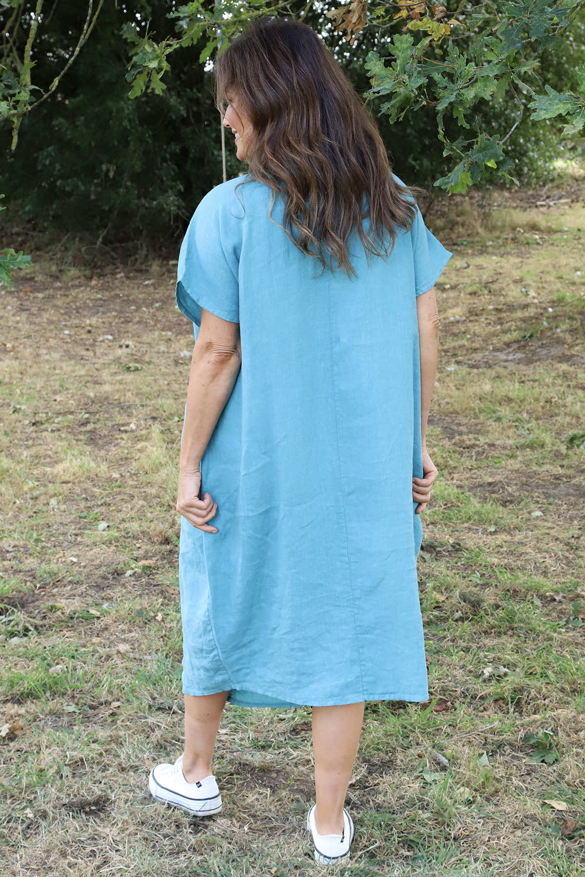 Fenella Linen Dress Blue
