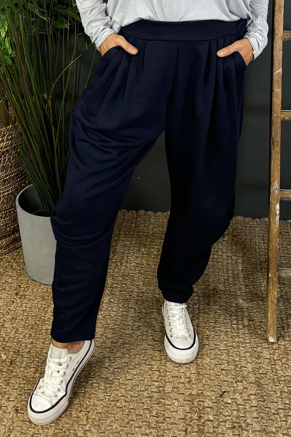 Katy Cotton Joggers Navy