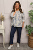 Danita Print Needlecord Top Stone