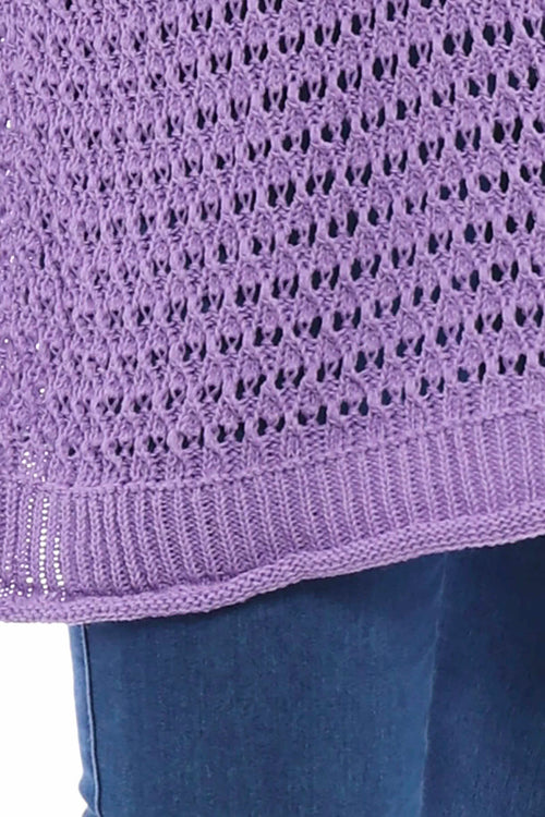 Isidora Crochet Cotton Top Lilac - Image 2