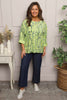 Danita Print Needlecord Top Green