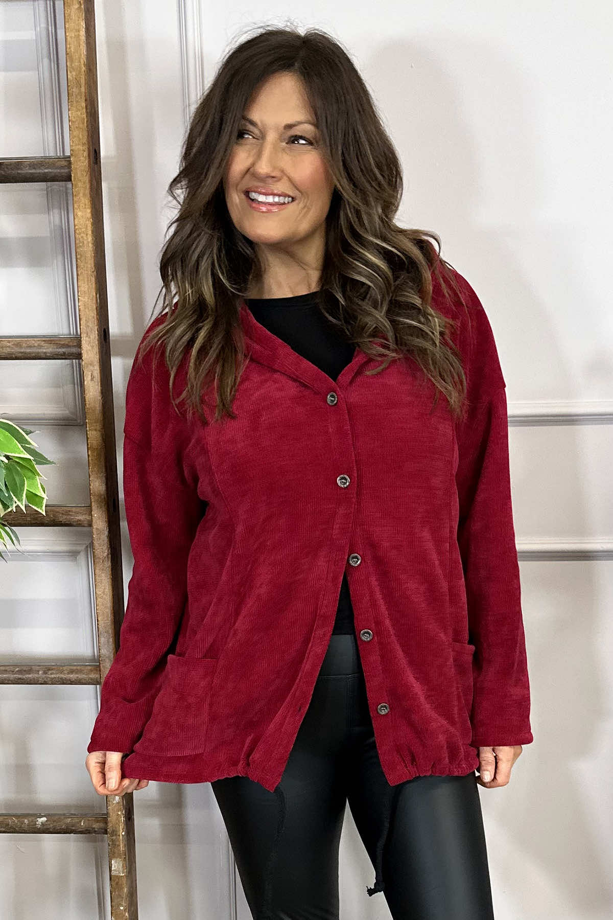 Antonia Hooded Jacket Wine