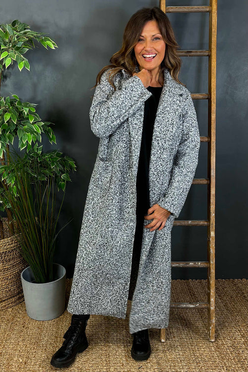 Lexie Boucle Fleck Coat Grey - Image 3