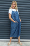 Aviva Leopard Print Denim Jumpsuit Mid Denim