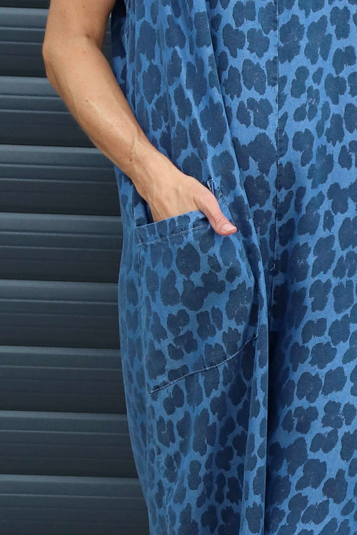 Aviva Leopard Print Denim Jumpsuit Mid Denim - Image 3