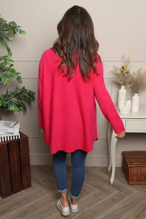 Lynna V-Neck Jumper Fuchsia - Image 4