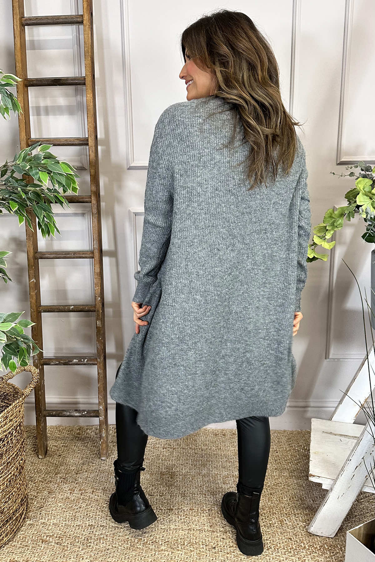 Donna Knit Cardigan Mid Grey