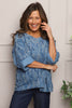Danita Print Needlecord Top Blue