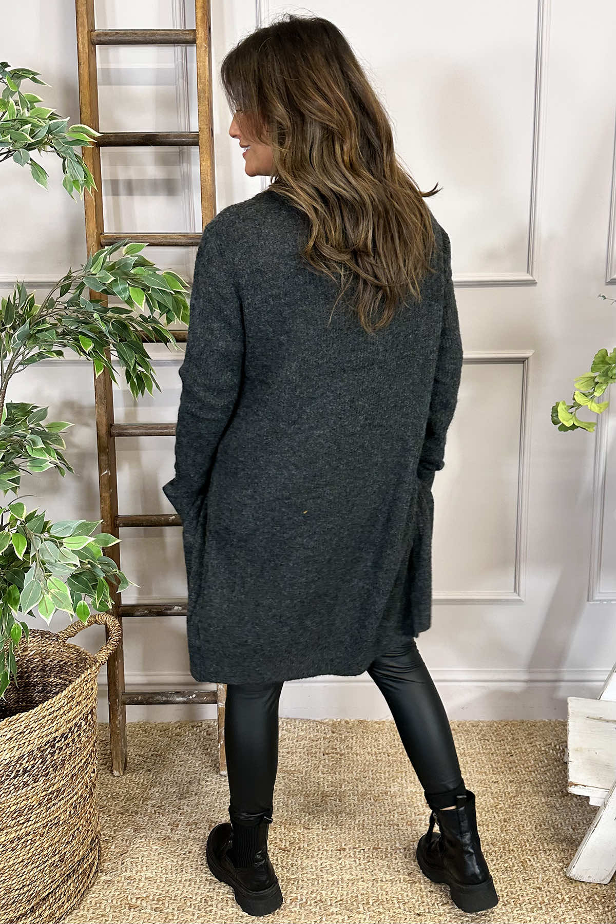 Donna Knit Cardigan Charcoal