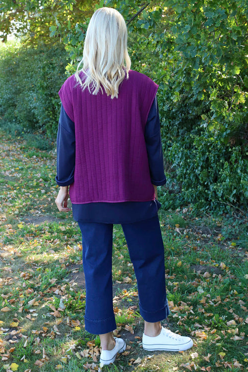 Agatha Cotton Padded Gilet Berry - Image 4