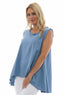 Harini Sleeveless Linen Top Blue