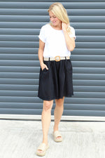 Avery Belted Linen Shorts Black Black - Avery Belted Linen Shorts Black