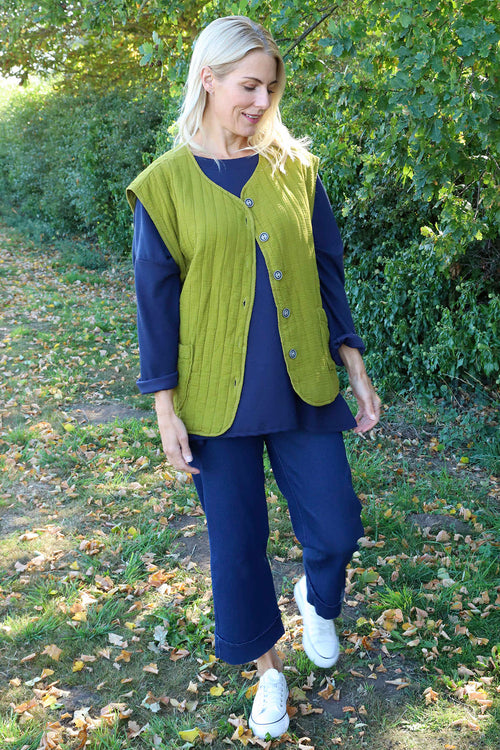 Agatha Cotton Padded Gilet Moss - Image 2