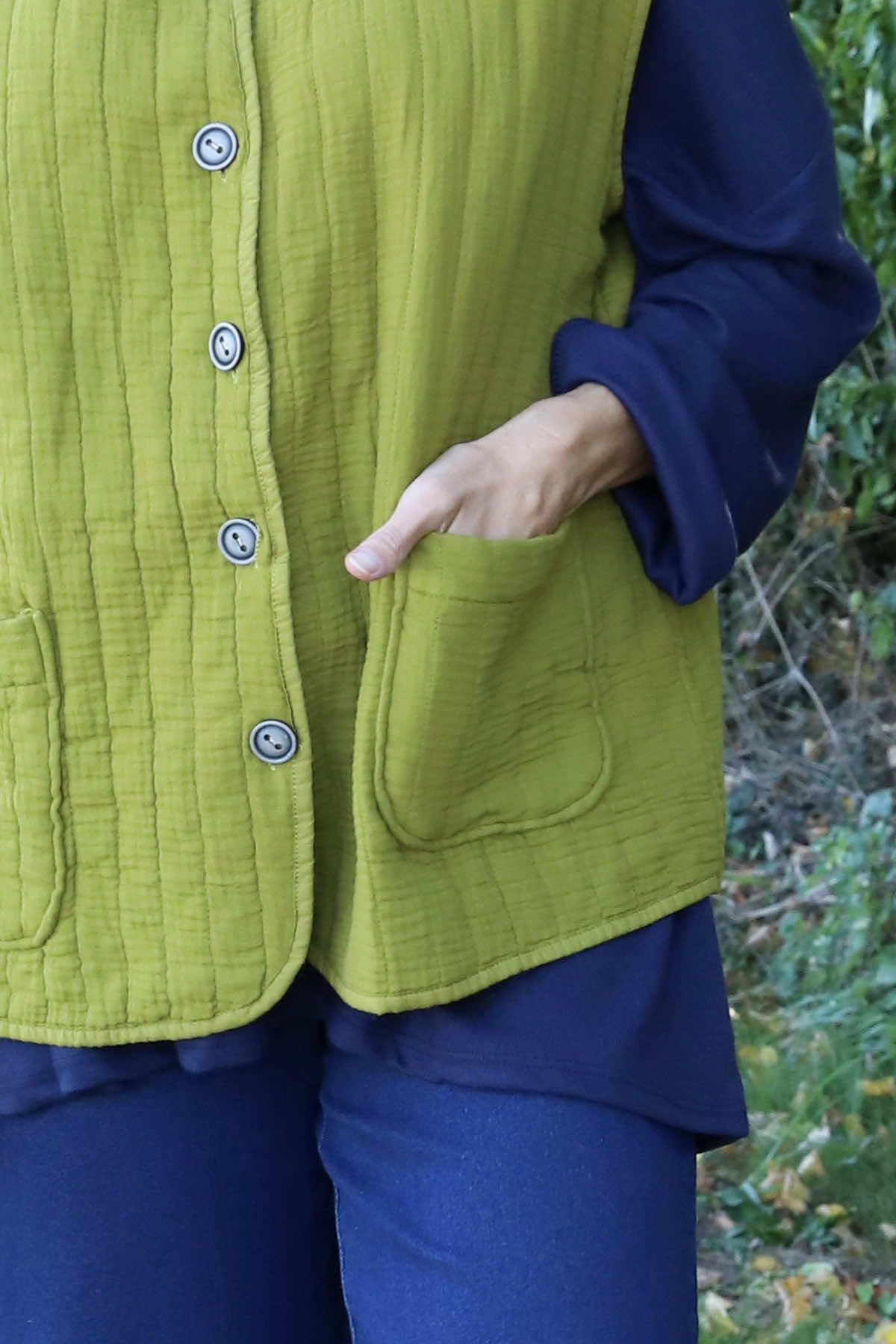 Agatha Cotton Padded Gilet Moss