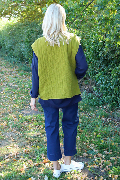 Agatha Cotton Padded Gilet Moss - Image 4