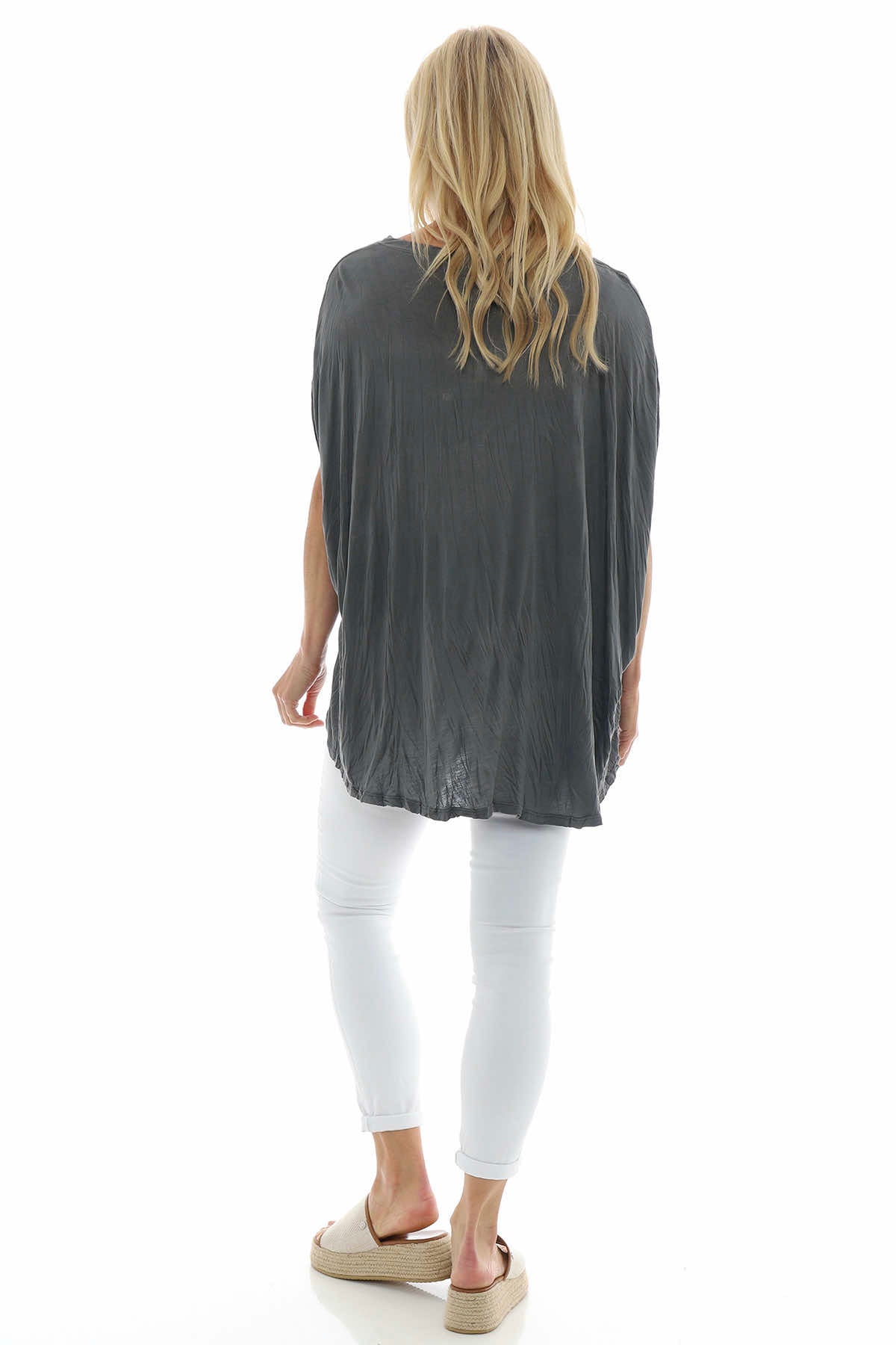 Sancha Crinkle Top Mid Grey