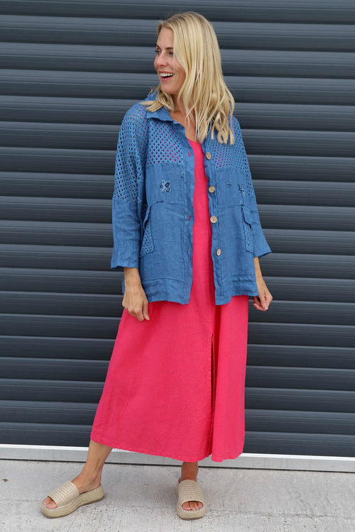 Orlanda Linen Jacket Blue - Image 2
