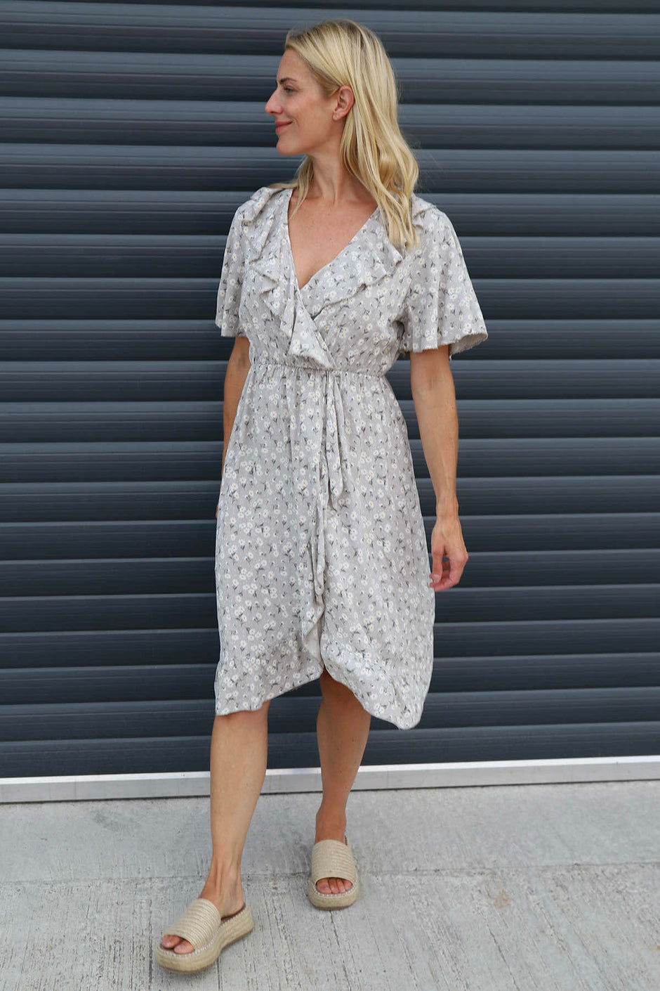 Etienne Floral Wrap Dress Mocha