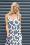 Tempany Print Strap Dress Blue