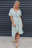 Etienne Floral Wrap Dress Sage Green