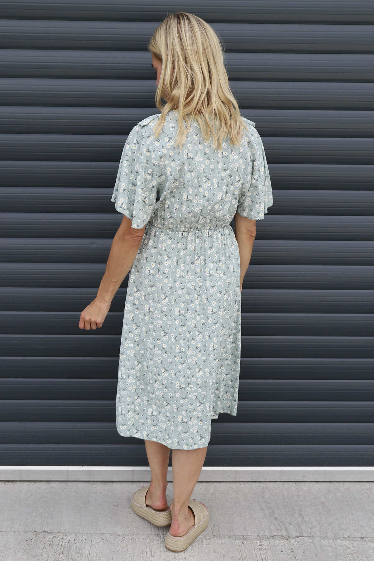 Etienne Floral Wrap Dress Sage Green
