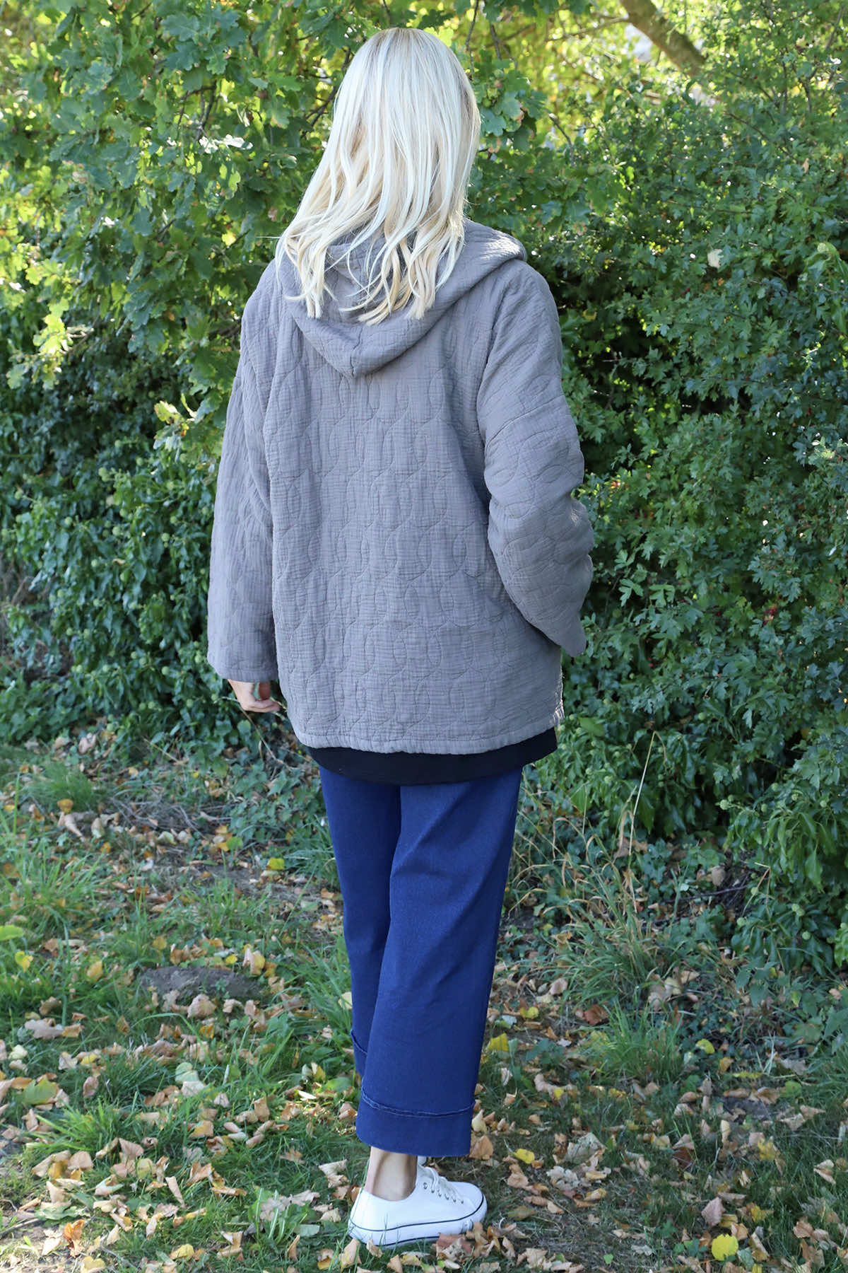 Colleen Cotton Zip Hooded Jacket Mocha