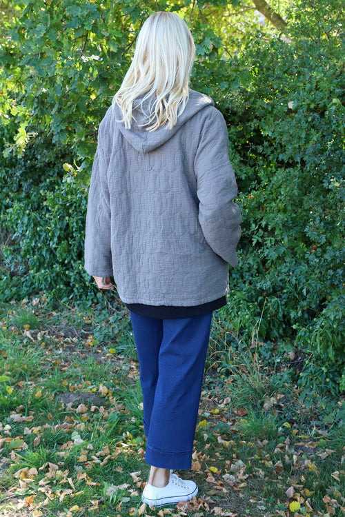 Colleen Cotton Zip Hooded Jacket Mocha - Image 4