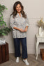 Glenna Print Cotton Top Stone