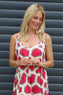 Tempany Print Strap Dress Fuchsia