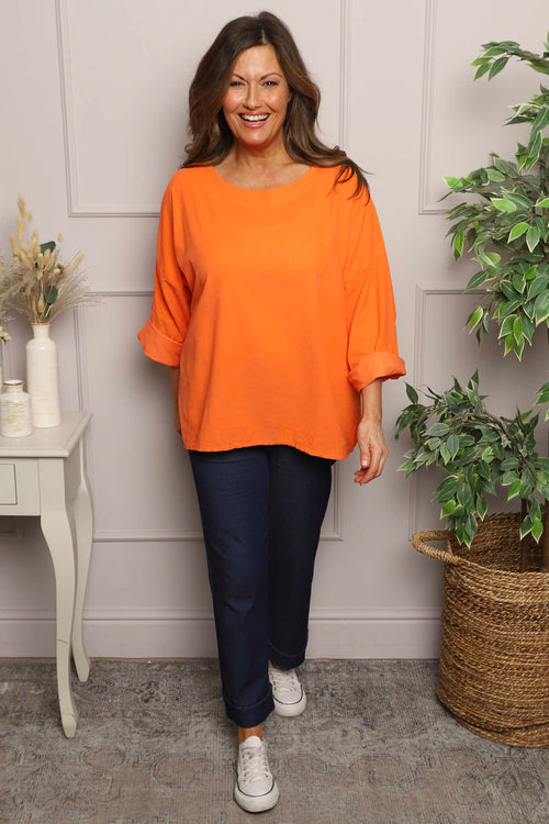 Danita Needlecord Top Orange - Image 2