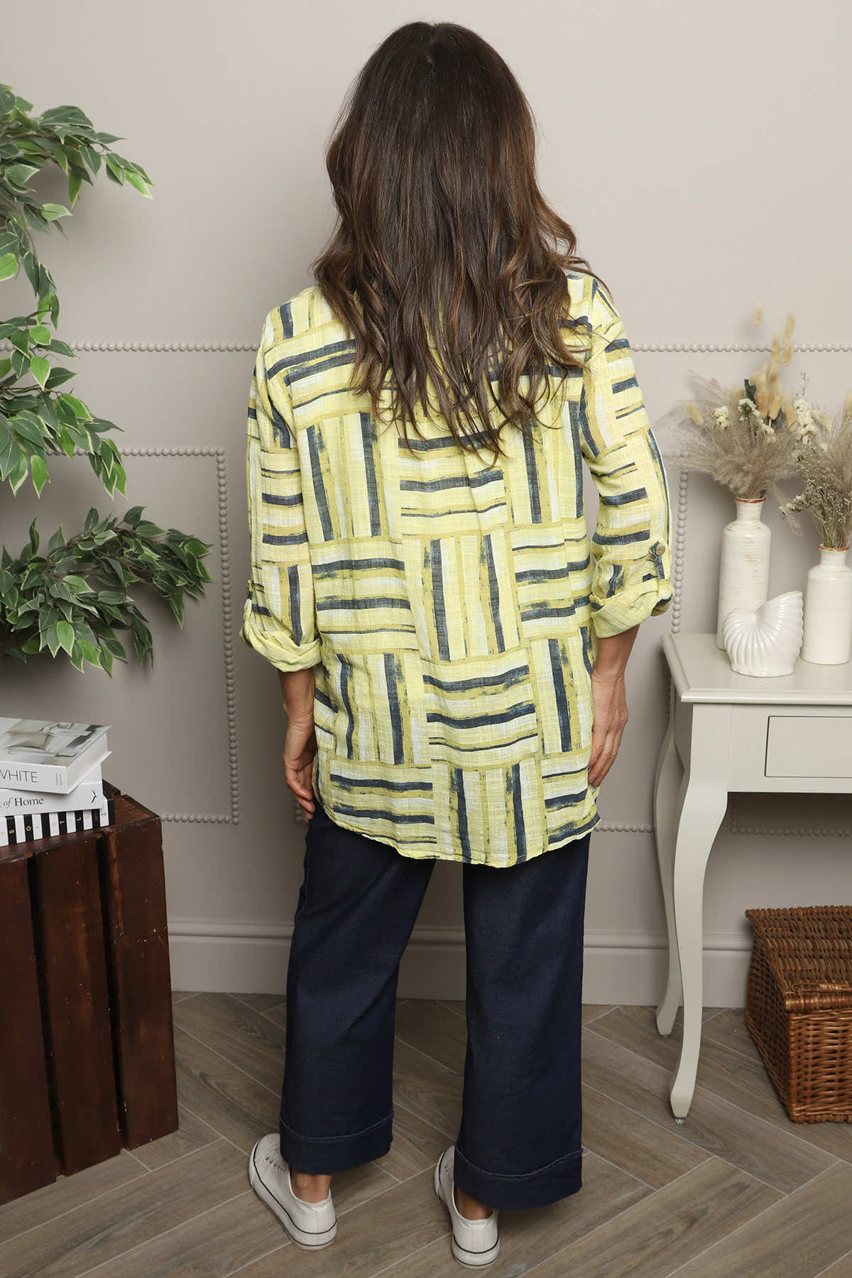 Glenna Pattern Cotton Top Yellow
