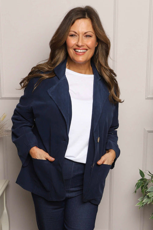 Marina Needlecord Jacket Navy - Image 2