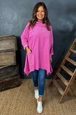 Frankie Hooded Needlecord Top Fuchsia Fuchsia - Frankie Hooded Needlecord Top Fuchsia