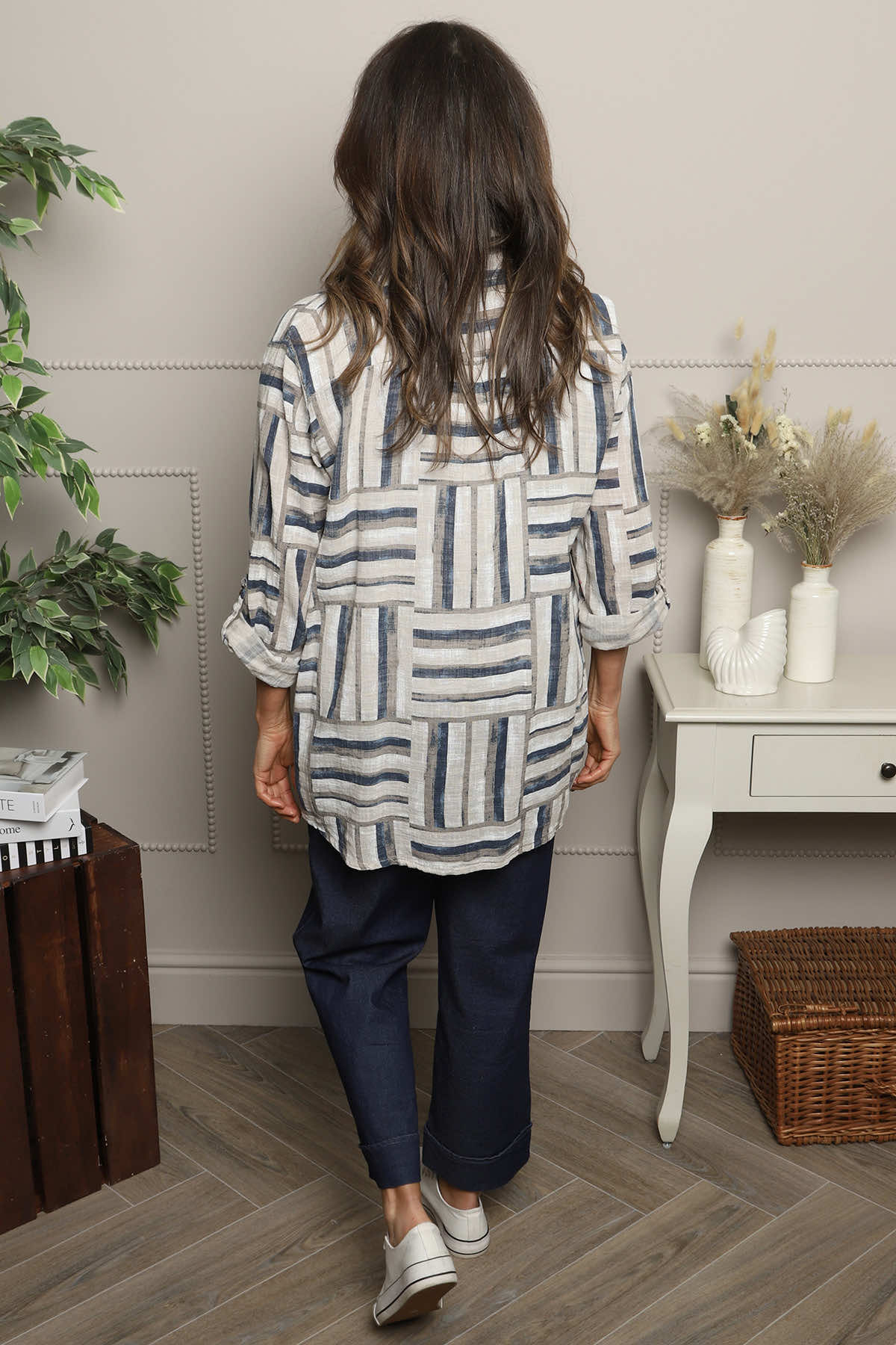 Glenna Pattern Cotton Top Stone