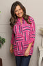 Glenna Pattern Cotton Top Fuchsia